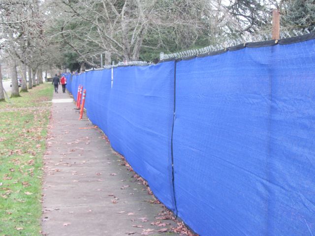 blue fence